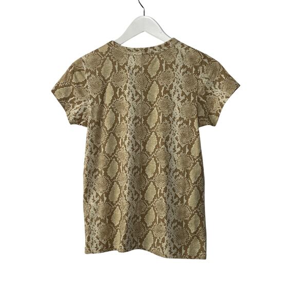 RAG & BONE TOP WOMENS SIZE XSMALL ALLOVER SNAKE COTTON TEE SHIRT NEUTRAL NEW - Picture 4 of 13